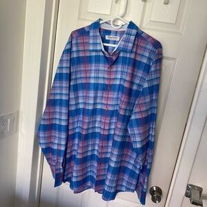 Tommy Bahama Men’s Sarasota Stretch Plaid Dress Shirt, Size XXL